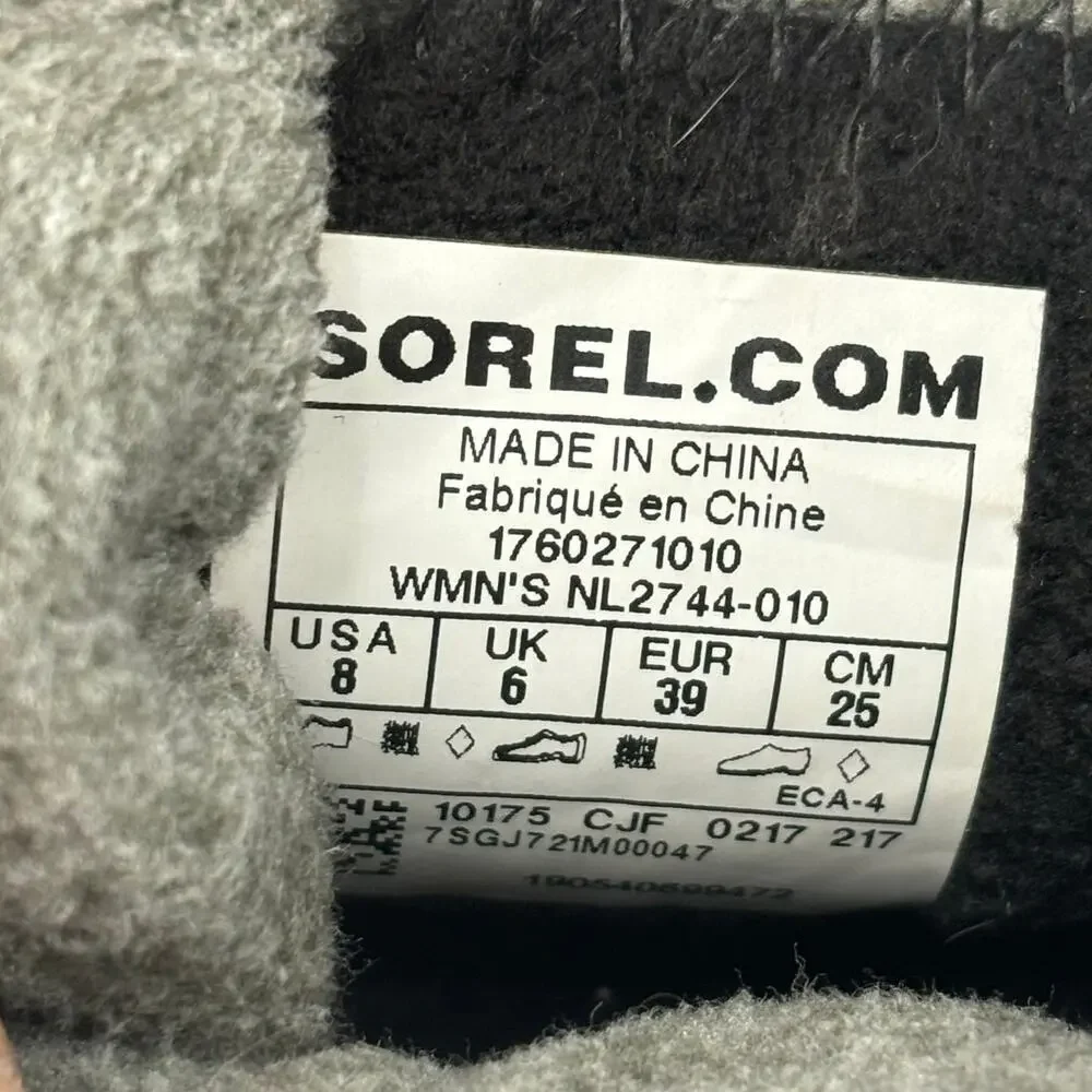 Sorel Boot Size 8 Black Cozy Explorer Waterproof Winter‎ Snow Fleece Lined